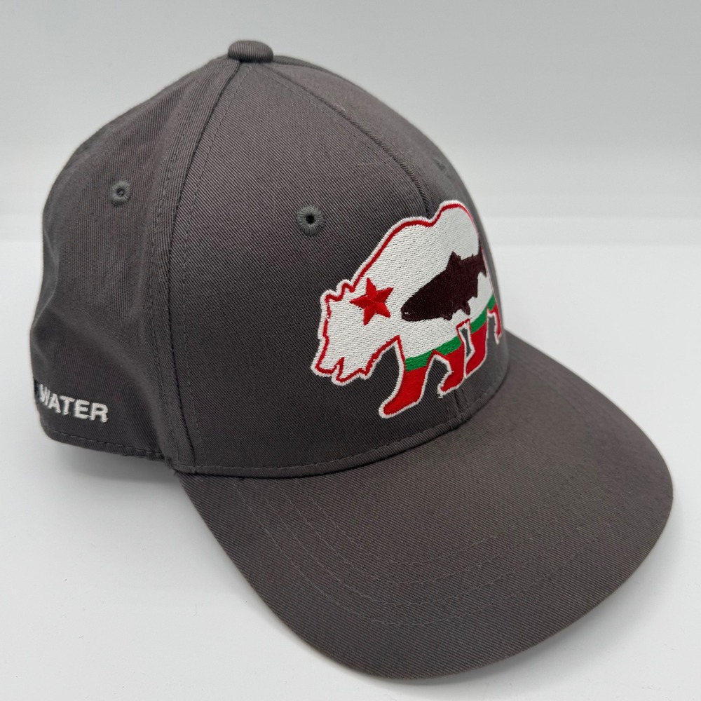 RepYourWater Mens California Fish Bear Snapback Hat Gray Fly Fishing Cap